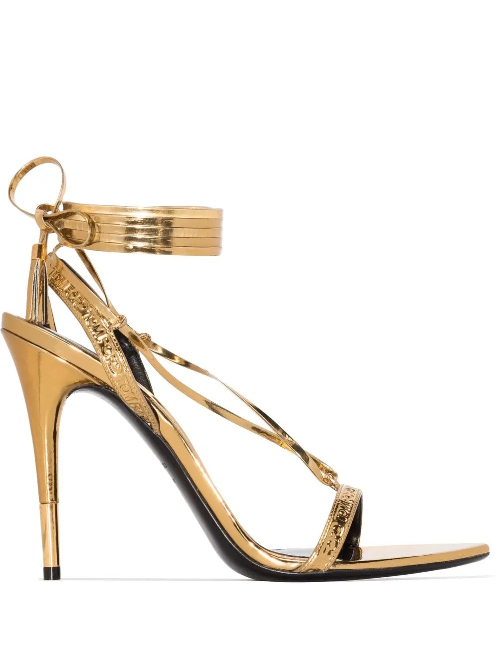 

TOM FORD sandalias con tacón de 105mm y acabado metalizado - Dorado