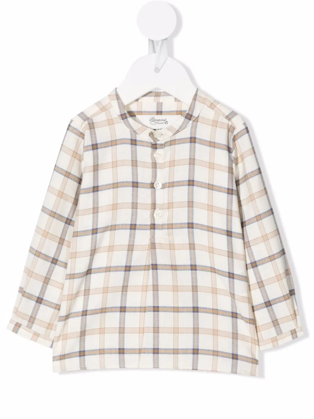

Bonpoint camisa coon motivo de cuadros sin cuello - Neutro