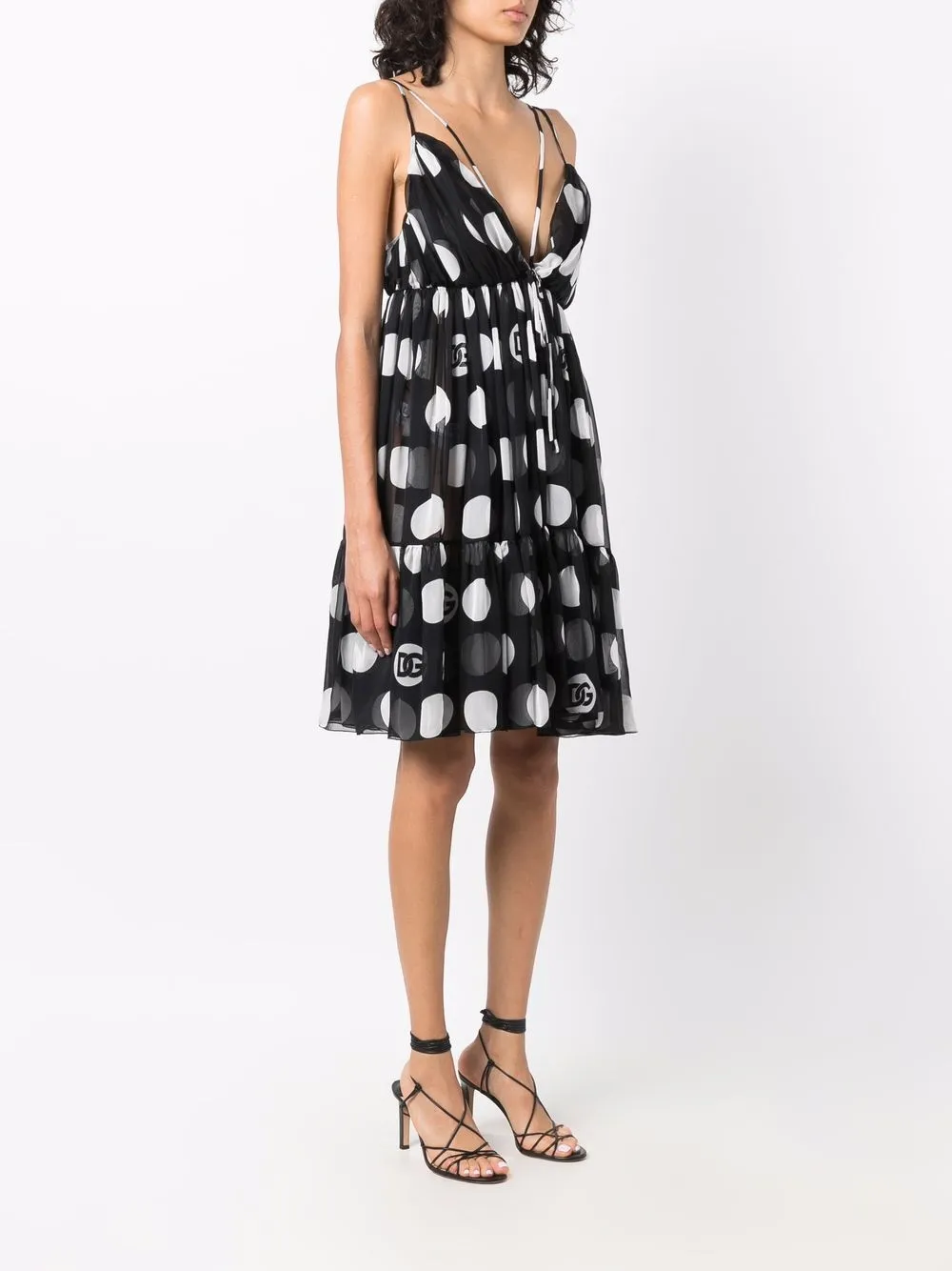 фото Dolce & gabbana платье мини в горох