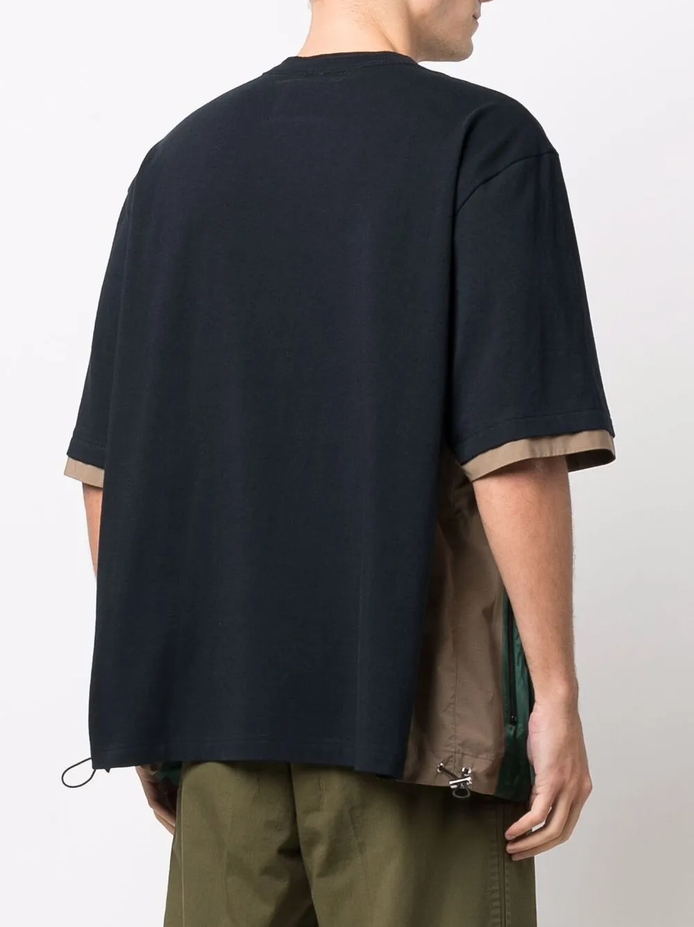 фото Sacai многослойная футболка с кулиской