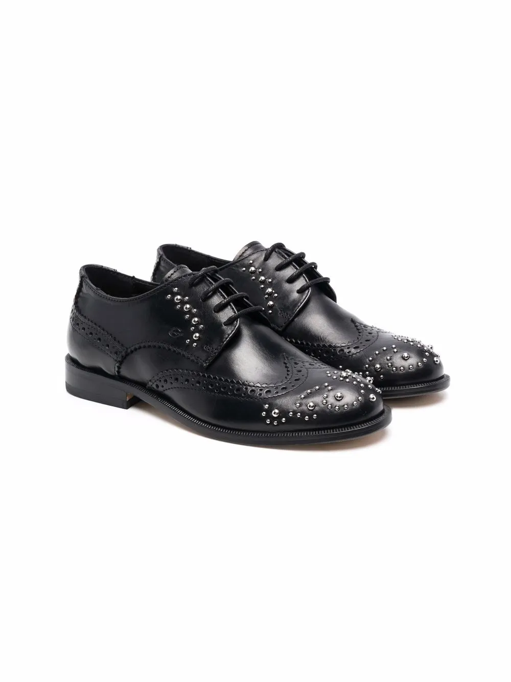 Gallucci Stud-embellished Brogue Shoes In 黑色