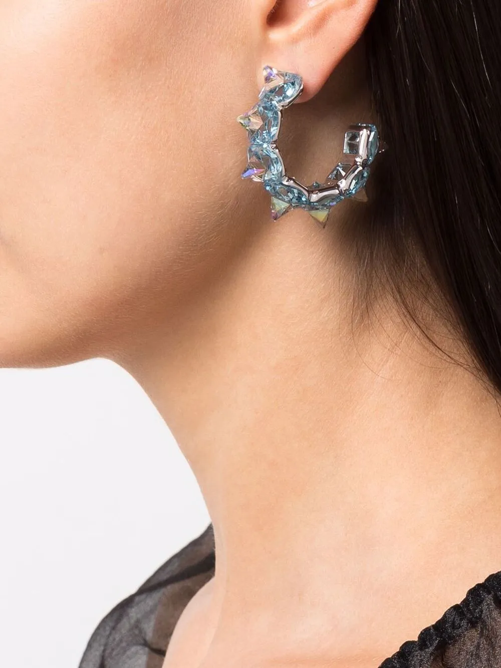 Swarovski crystal bracelet discount & hoop earrings