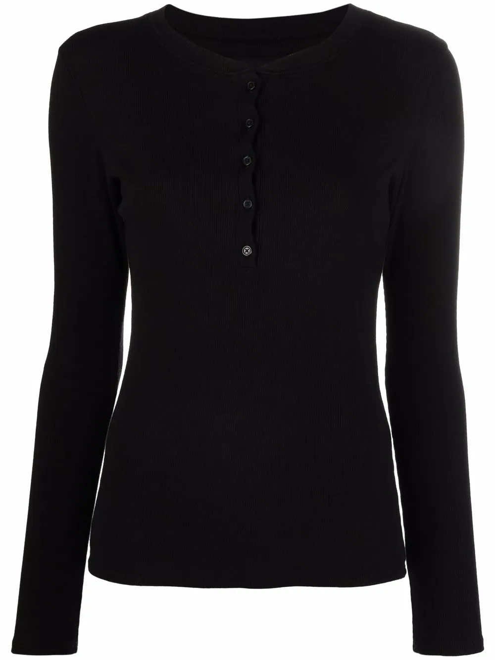 

Nili Lotan button down collar jersey top - Black