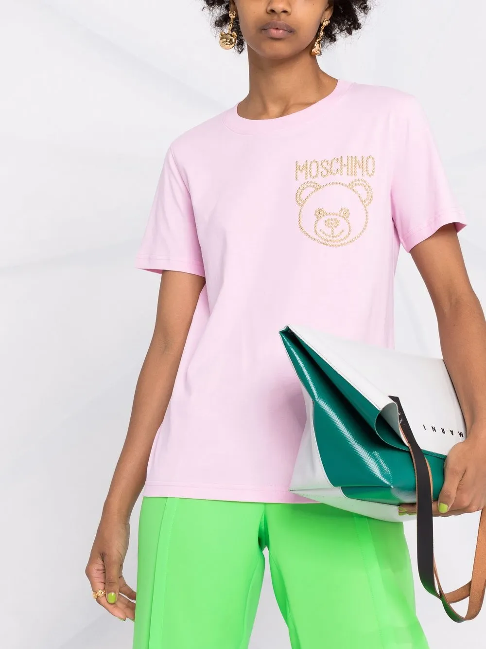 фото Moschino футболка с принтом teddy bear