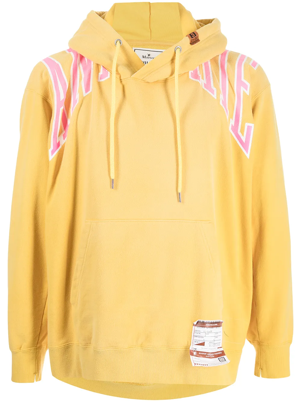 

Maison Mihara Yasuhiro logo-print cotton hoodie - Yellow