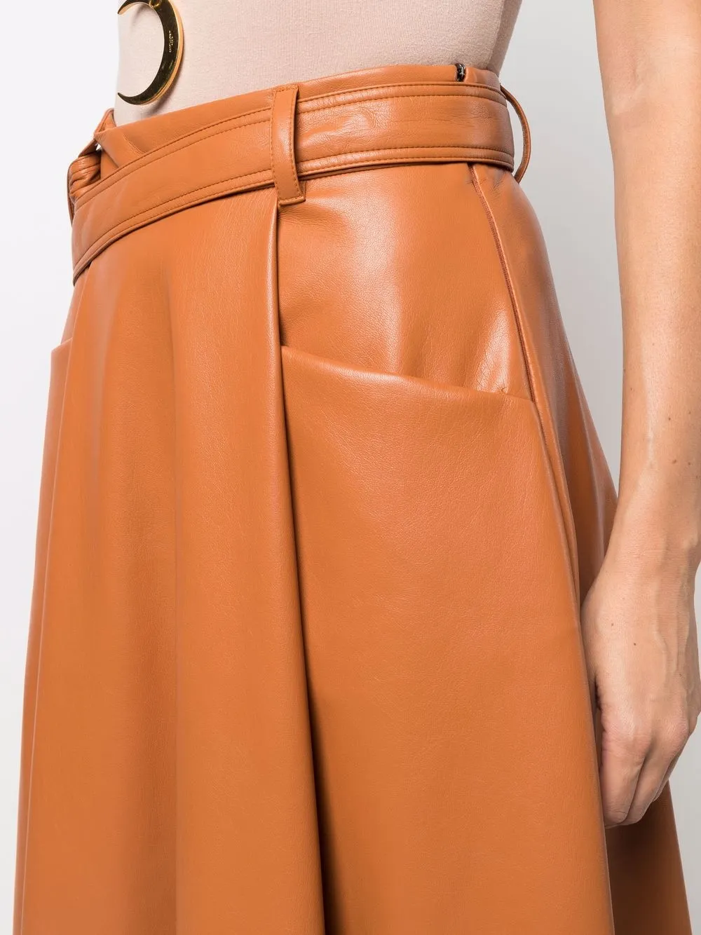 фото Msgm юбка миди с поясом и складками