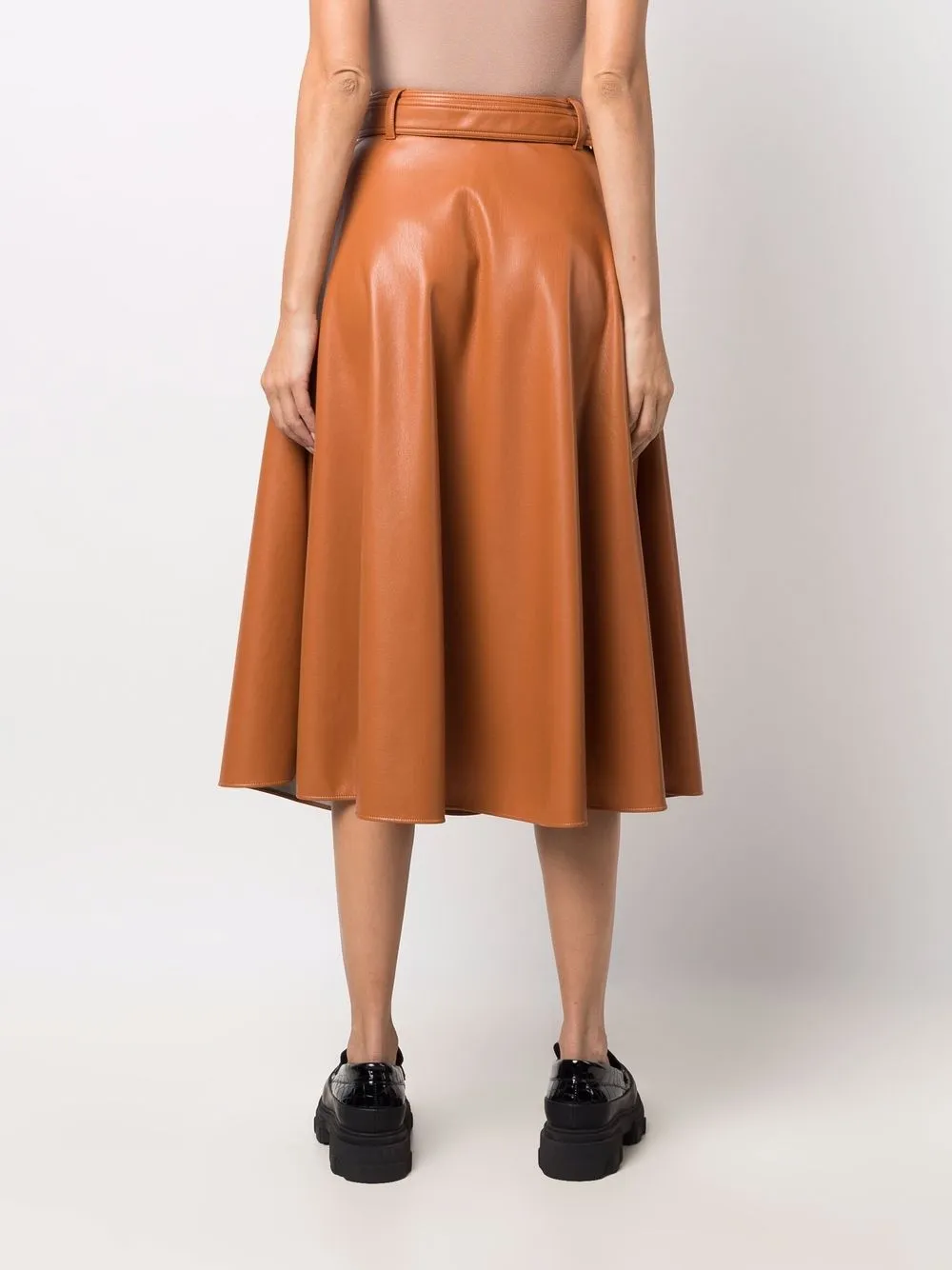 фото Msgm юбка миди с поясом и складками