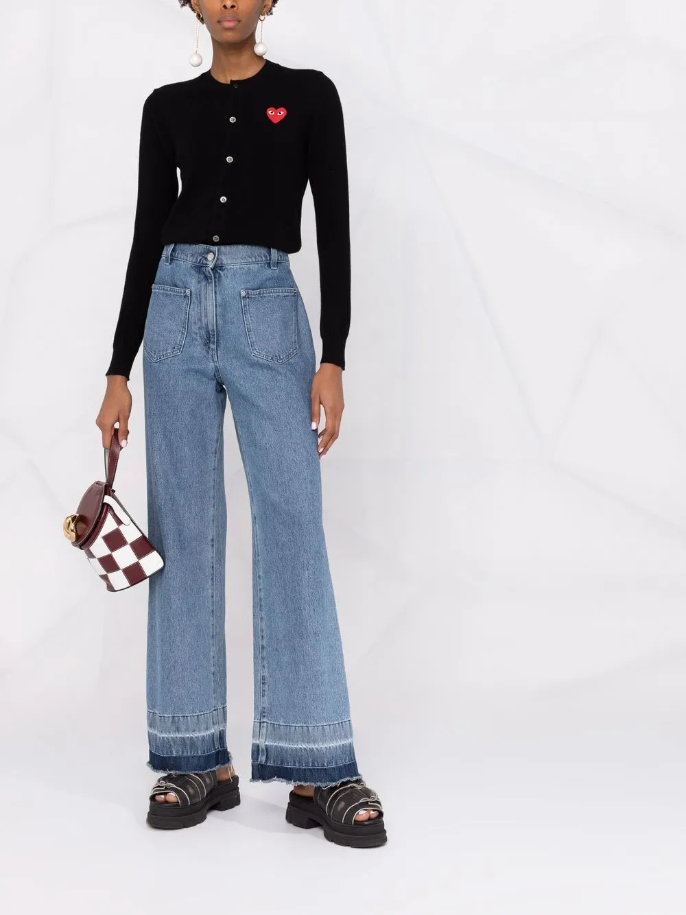 Comme Des Garçons Play Vest met hartprint - Zwart