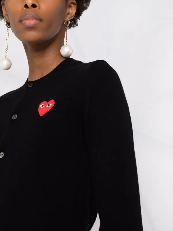 Comme Des Gar ons Play Heart Motif Cardigan Farfetch