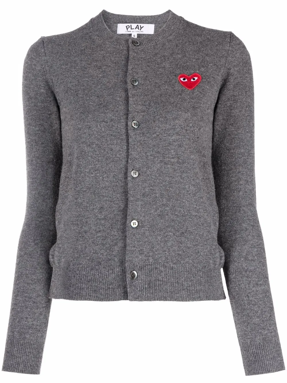 

Comme Des Garçons Play cárdigan tejido con parche del logo - Gris