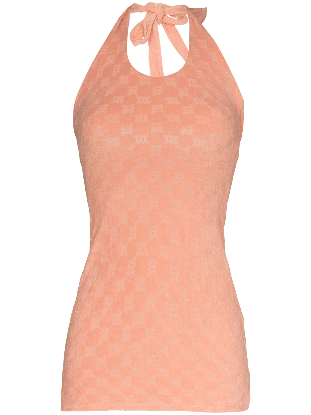 MISBHV monogram-pattern halterneck dress