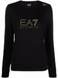 Ea7 Emporio Armani stud-detail long-sleeved T-Shirt - Black