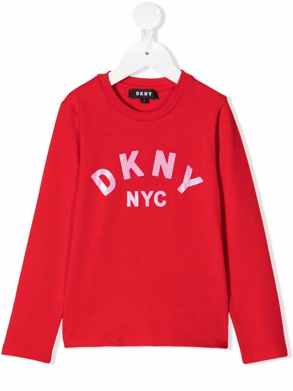 

Dkny Kids playera con logo de lentejuelas - Rojo