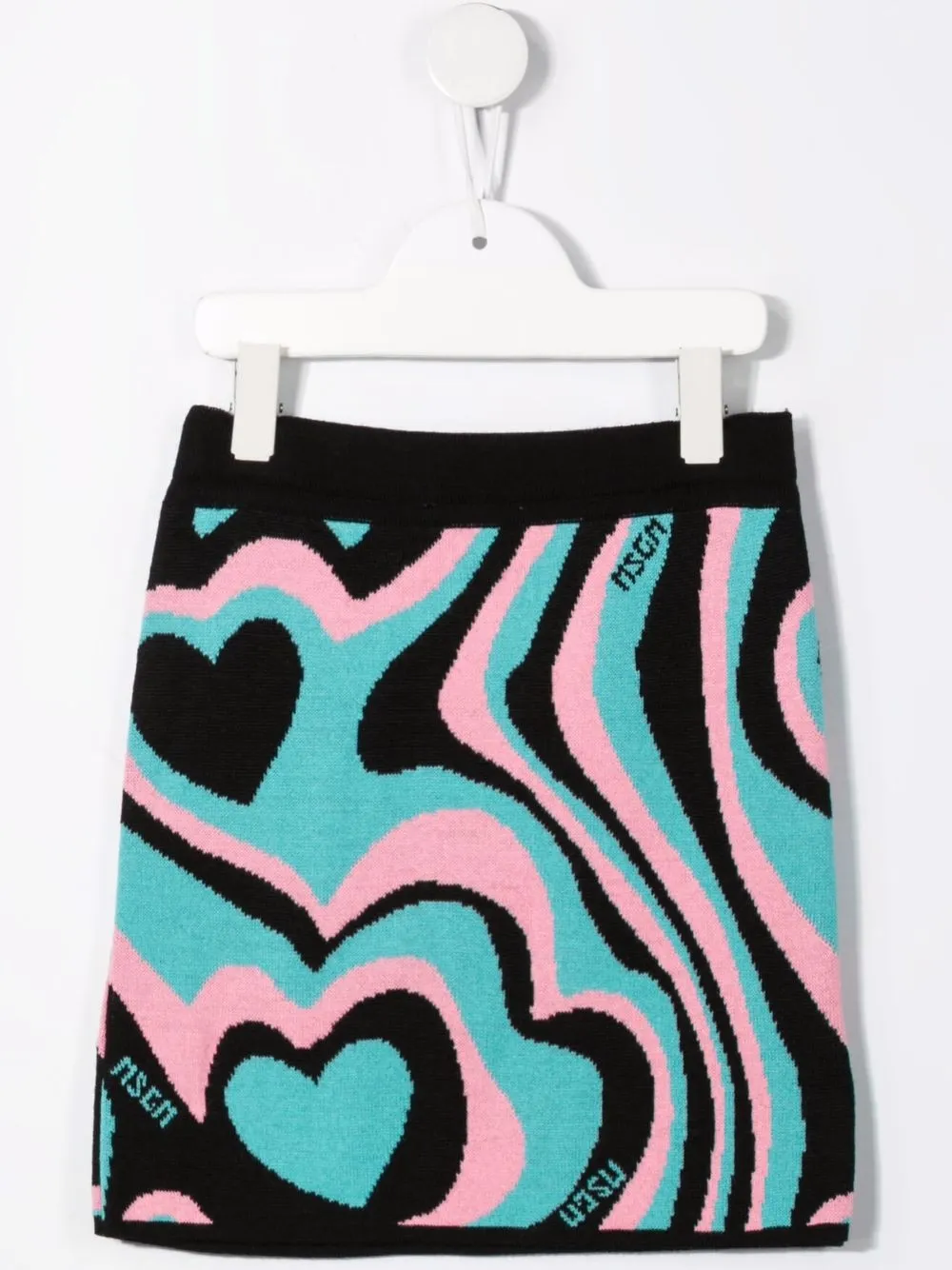 MSGM Kids Intarsia mini-rok - Zwart
