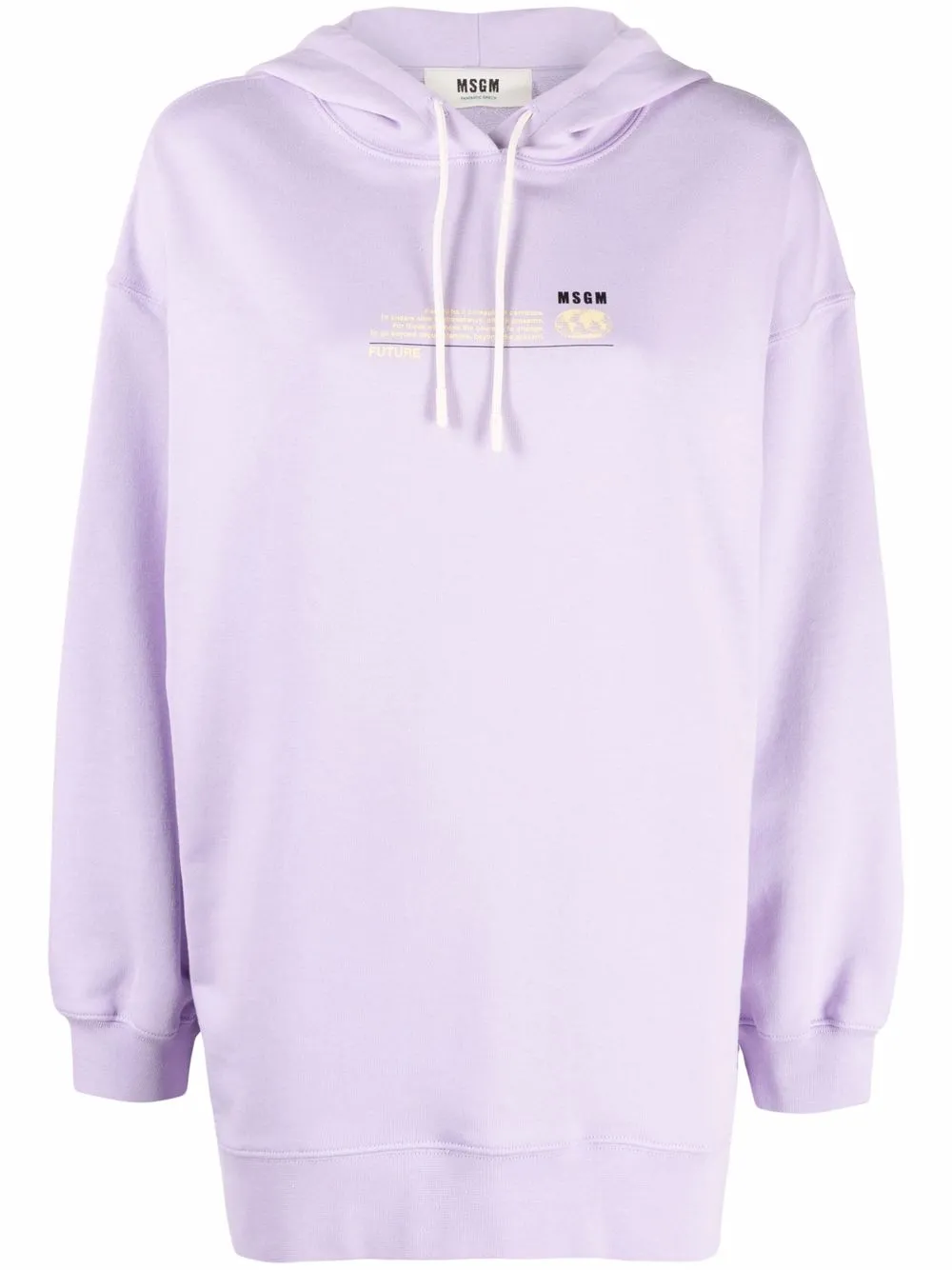 

MSGM hoodie larga con logo estampado - Morado