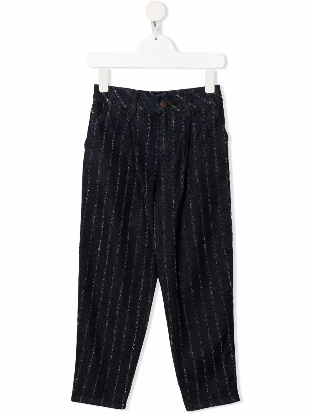 

Emporio Armani Kids pantalones rectos a rayas diplomáticas - Azul