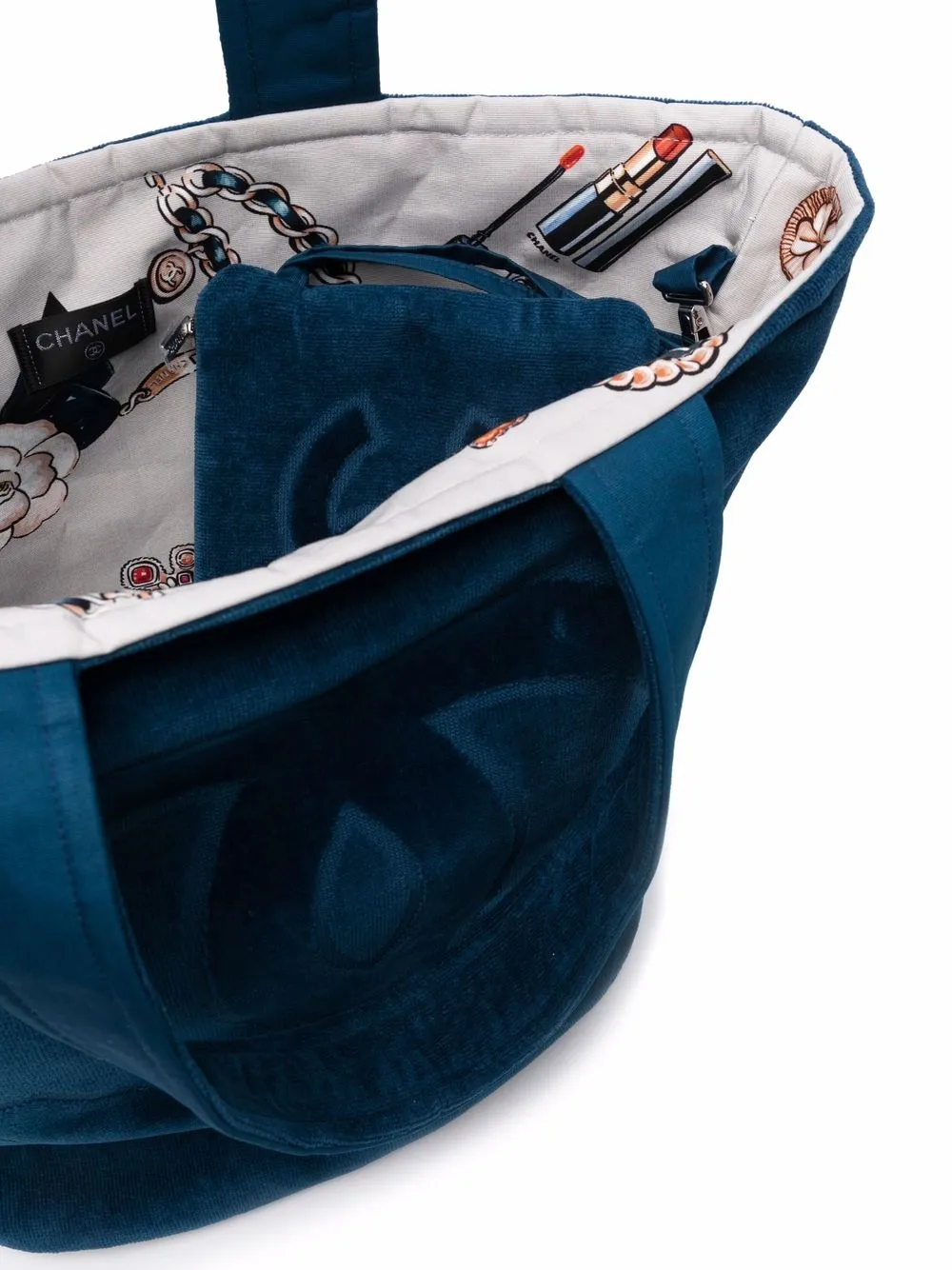 фото Chanel pre-owned пляжная сумка и покрывало 2020-х годов с логотипом cc