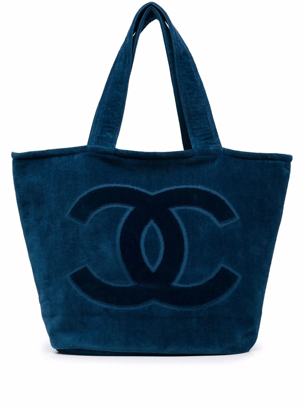 фото Chanel pre-owned пляжная сумка и покрывало 2020-х годов с логотипом cc
