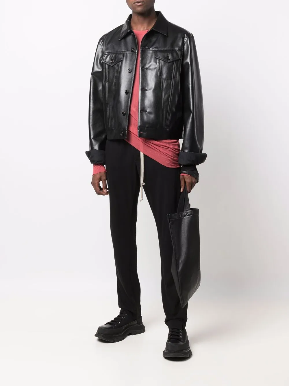 фото Rick owens drkshdw брюки из органического хлопка с кулиской