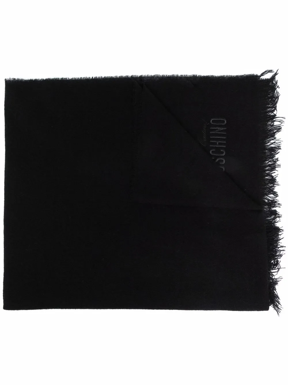 

Moschino bufanda de cachemira con logo bordado - Negro
