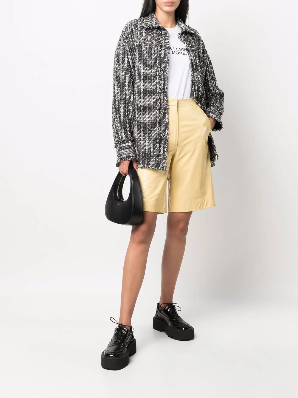 фото Msgm твидовая куртка-рубашка в клетку