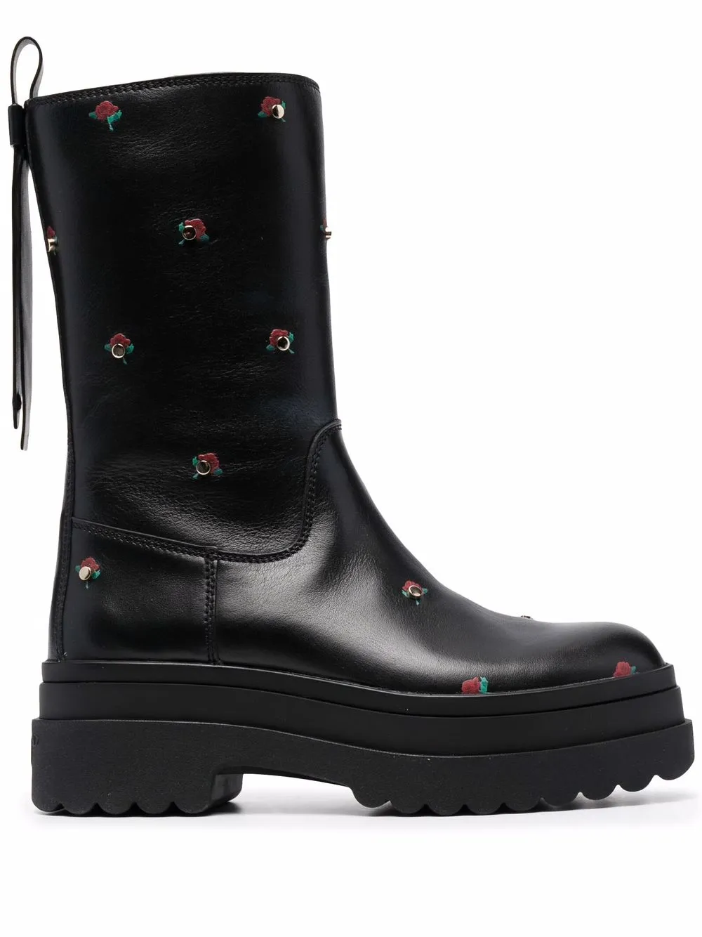 

RED(V) floral-print leather boots - Black