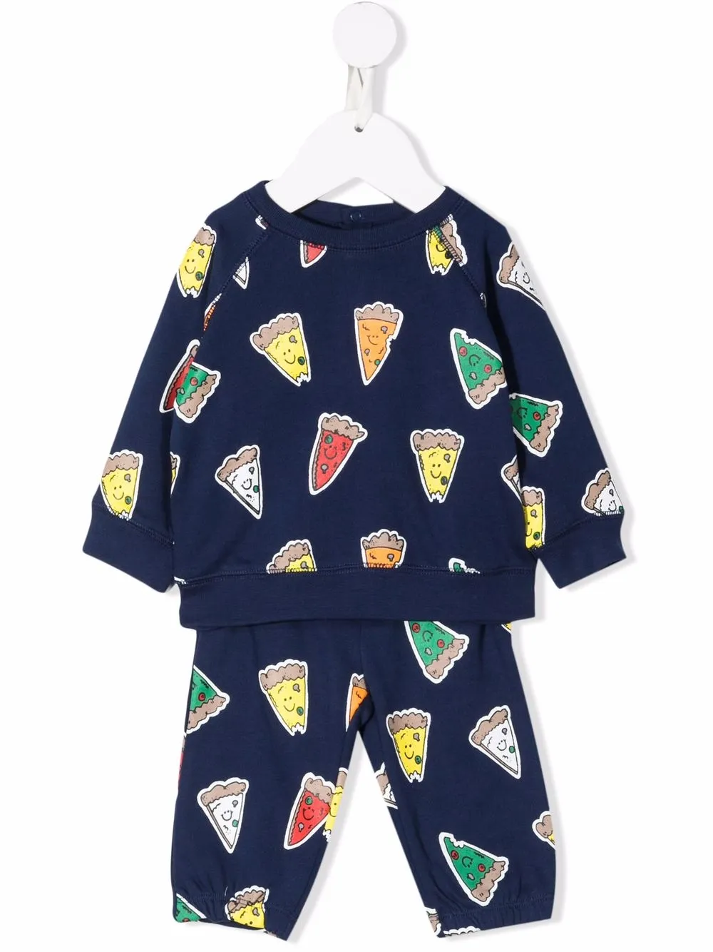 

Stella McCartney Kids traje deportivo con motivo de pizzas - Azul