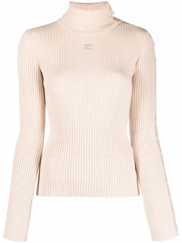 Courreges Roll Neck Knit Jumper Farfetch