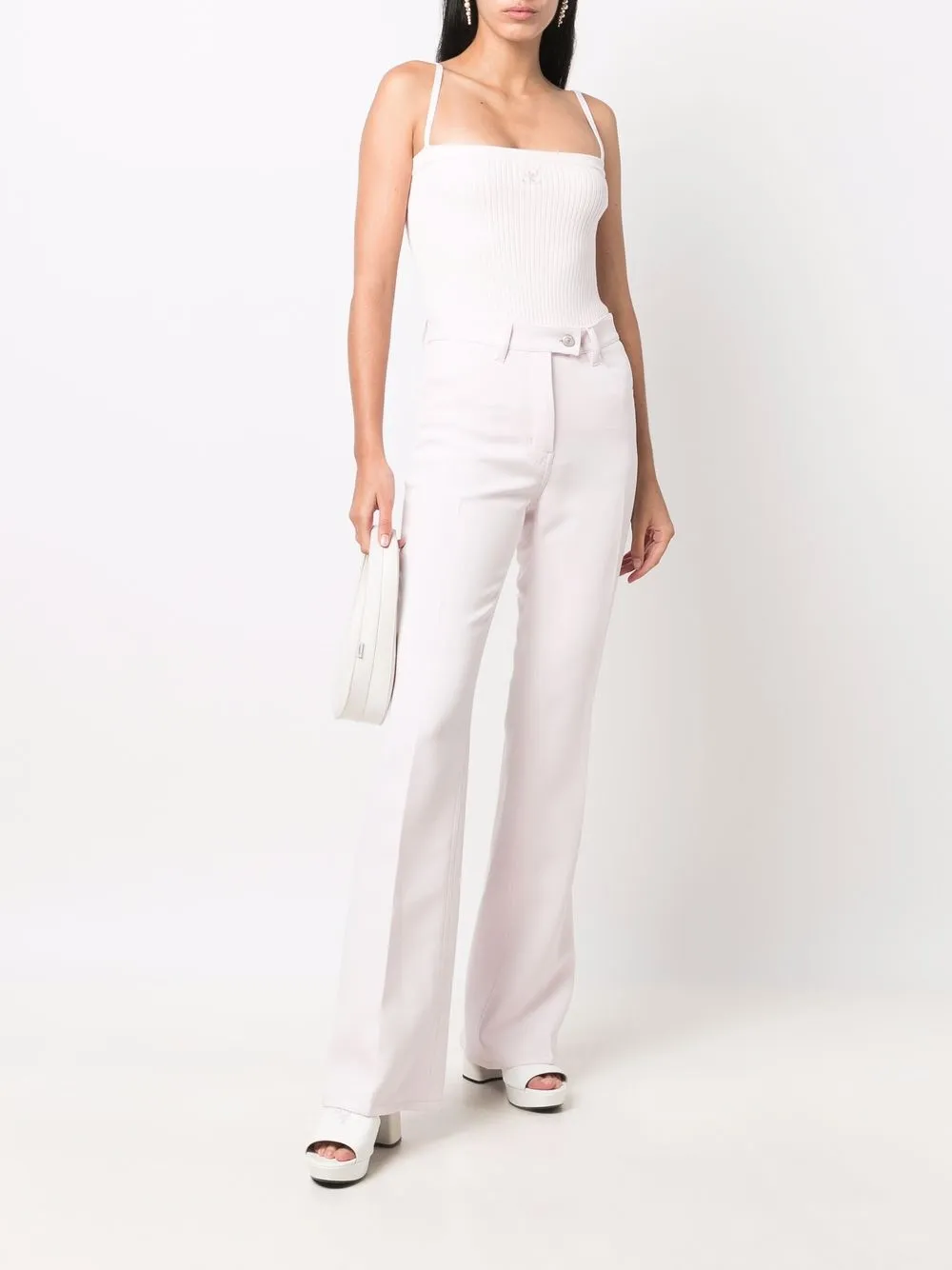 Courrèges Ribgebreid hemd - Roze