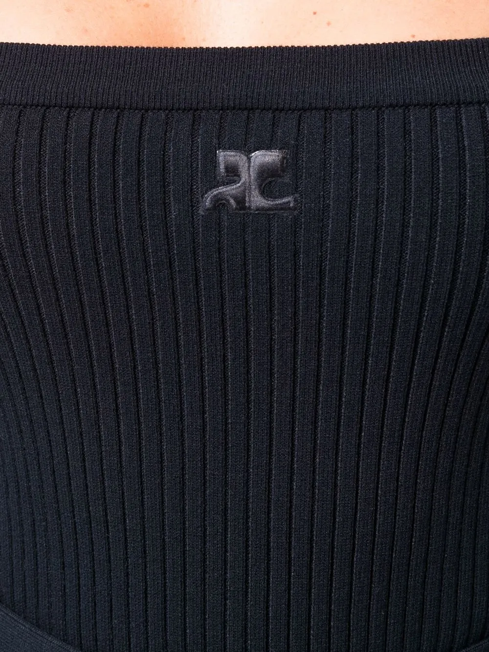 Shop Courrèges Logo-embroidered Tank Top In Blau
