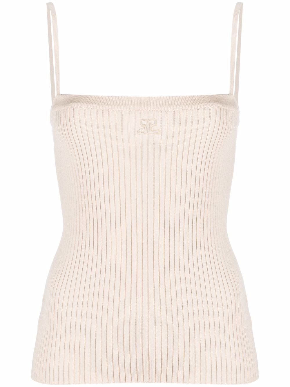 

Courrèges logo rib-knit camisole top - Neutrals