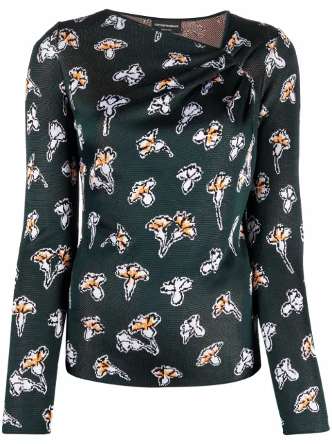 Emporio Armani all-over pattern jumper