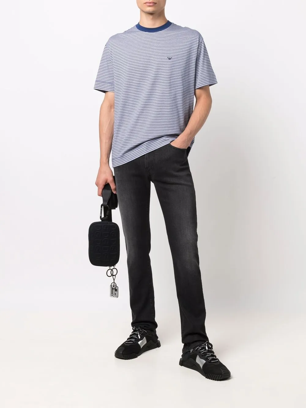 фото Emporio armani полосатая футболка