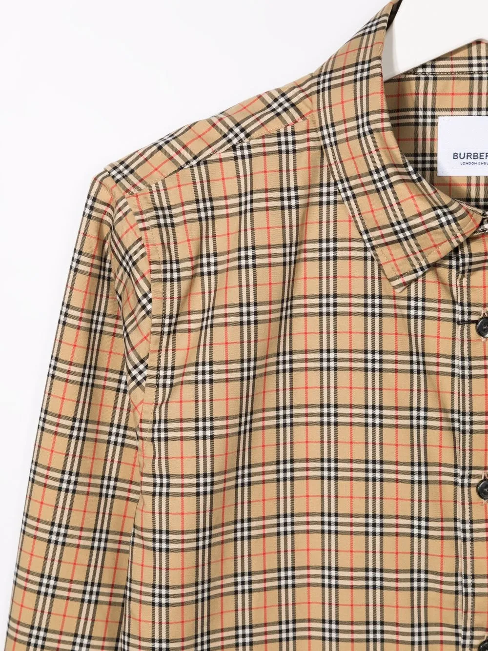 фото Burberry kids клетчатая рубашка с длинными рукавами