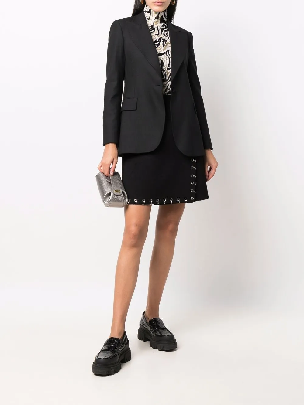 P.A.R.O.S.H. Rok met ringlets - Zwart