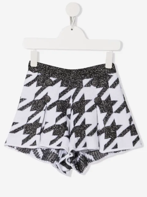 Simonetta houndstooth-print wool shorts