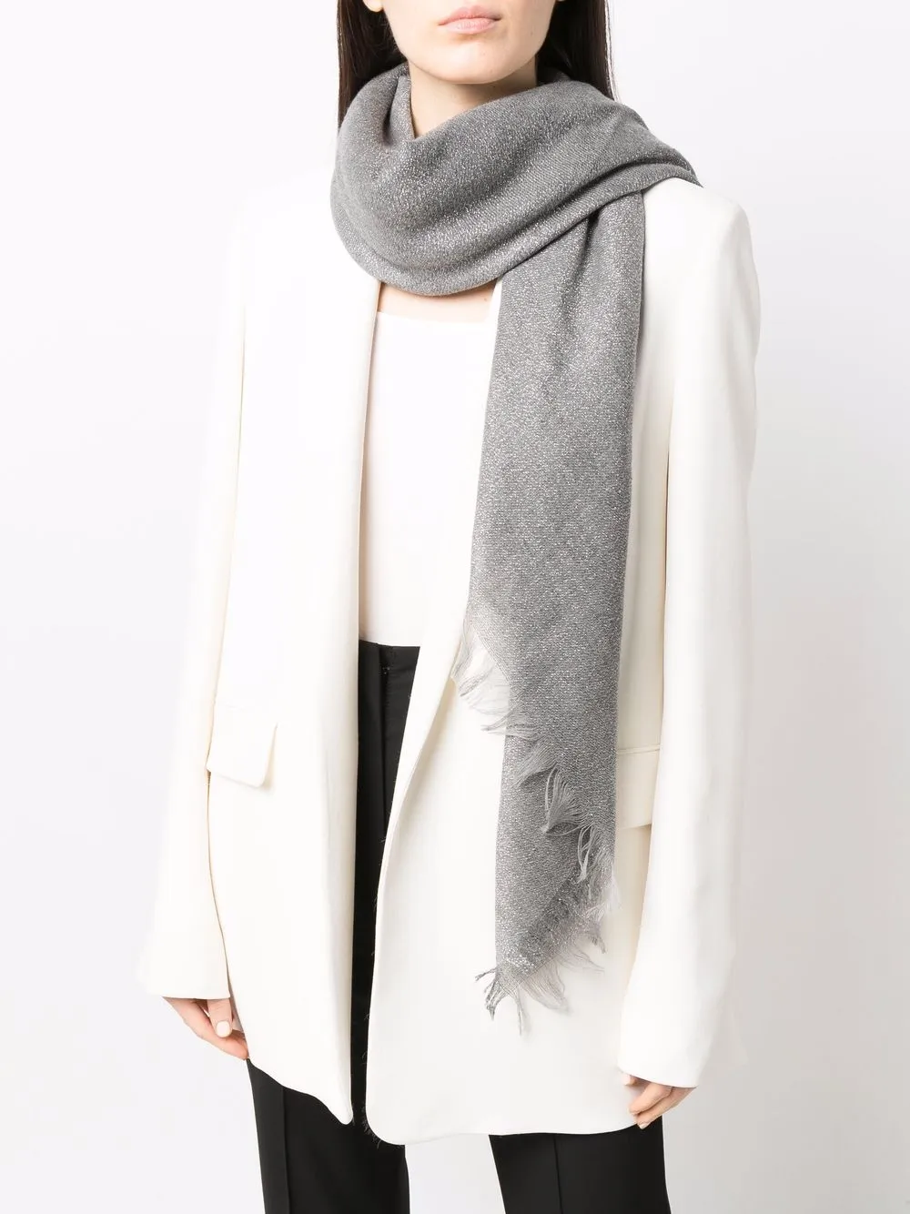 фото Fabiana filippi шарф с бахромой и эффектом металлик