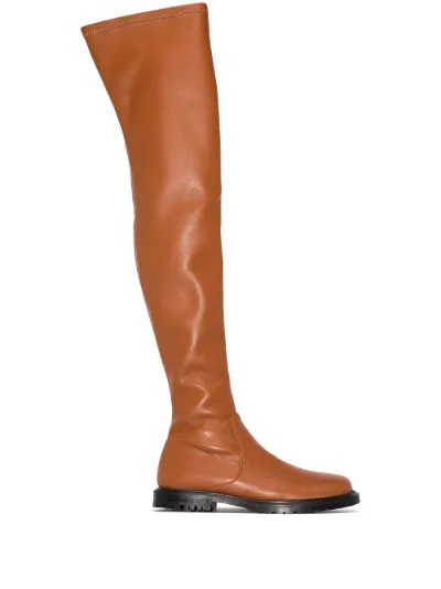 STAUD Belle thigh-high boots brown | MODES