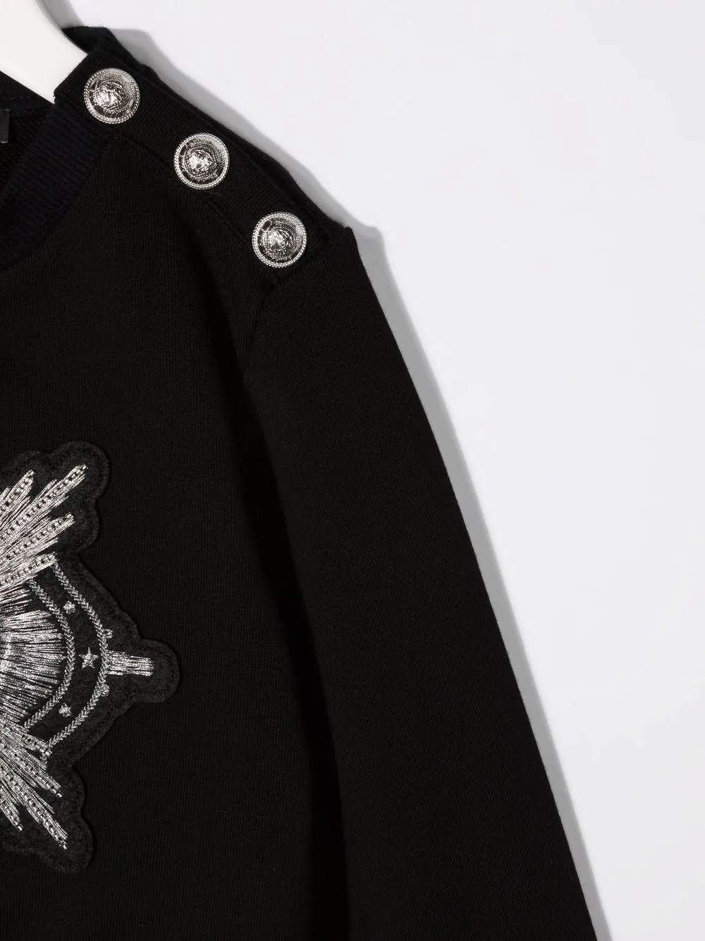 фото Balmain kids укороченная толстовка с вышитым логотипом