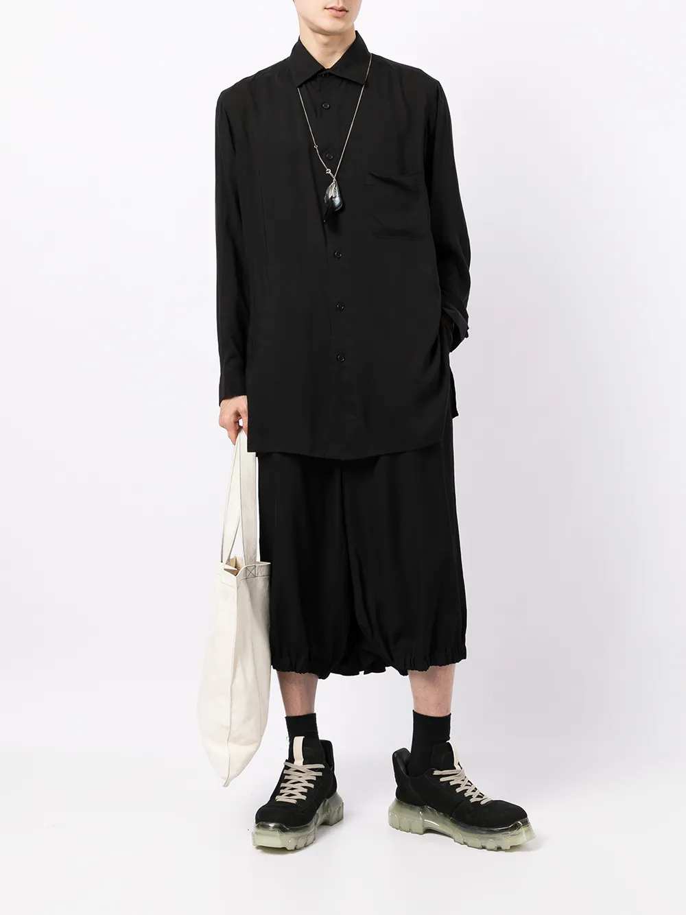 фото Yohji yamamoto укороченные брюки crow
