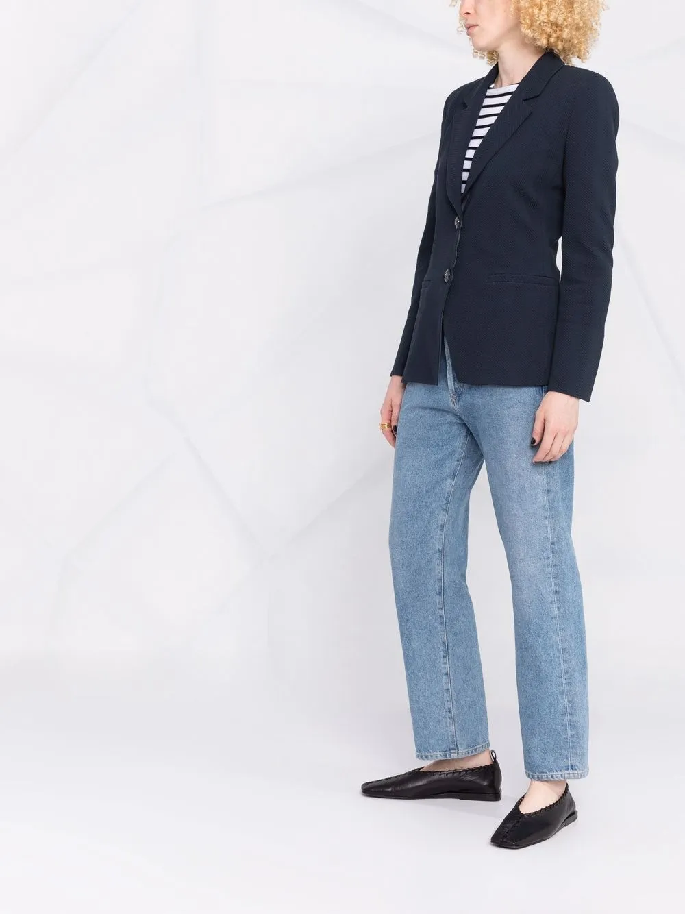 EMPORIO ARMANI SINGLE-BREASTED TWILL JACKET