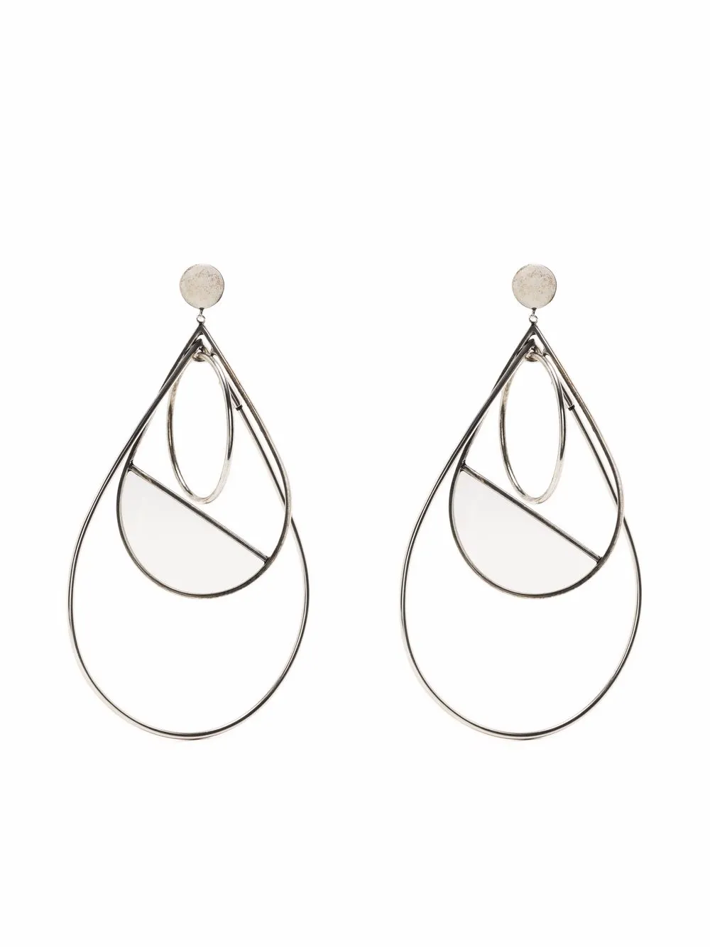 Krizia oversized drop earrings | Silver | Image 1