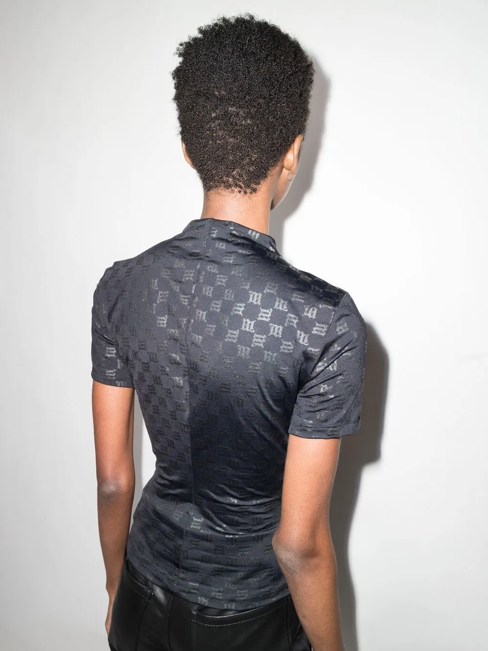 Misbhv Monogram-print Short-sleeved T-shirt In Black