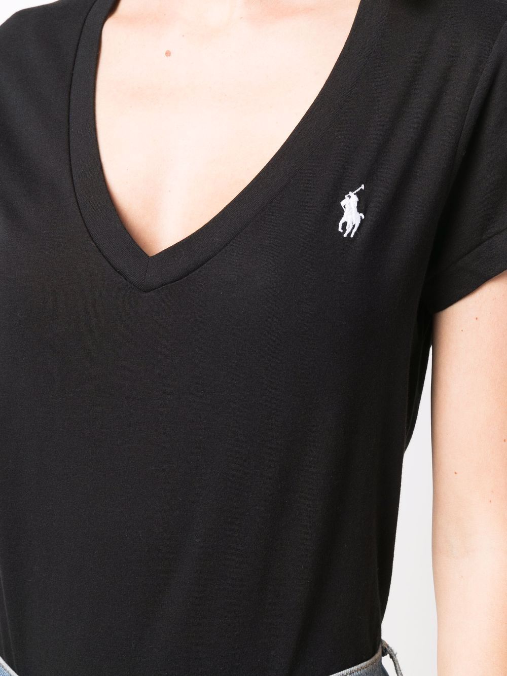 фото Polo ralph lauren футболка с v-образным вырезом и вышитым логотипом