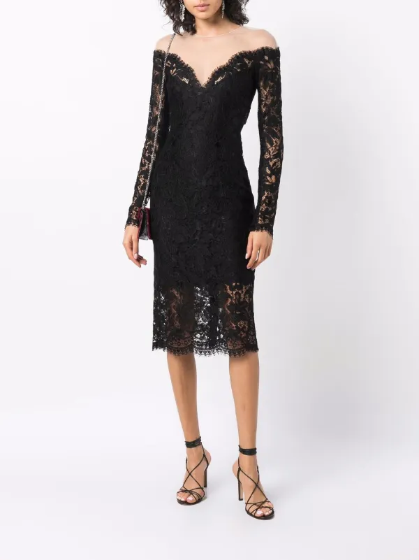 Lace detail bodycon sales dress
