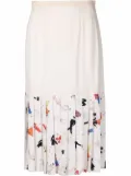 CHANEL Pre-Owned 1990s Mademoiselle print pleated skirt - Neutrals