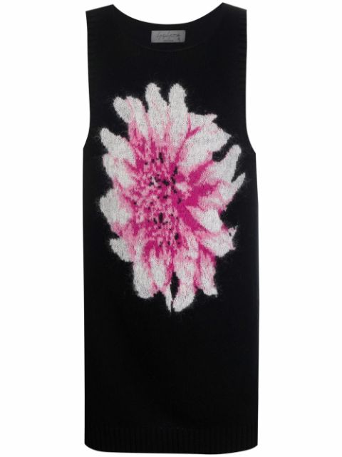 Yohji Yamamoto floral sleeveless knit tank