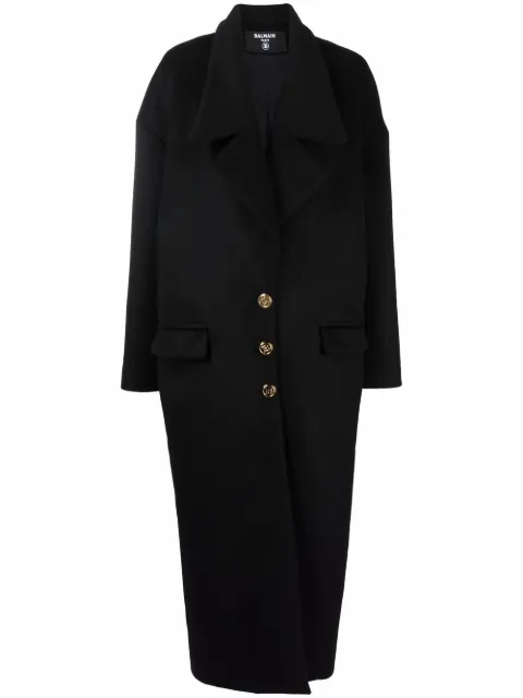 Balmain Oversize single-breasted virgin wool coat