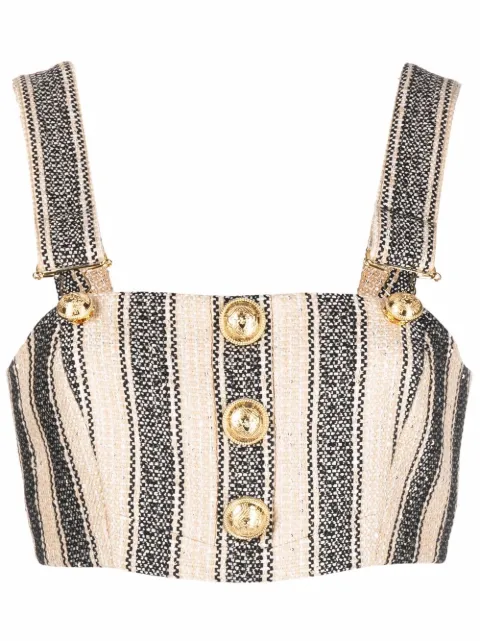 Balmain striped cropped top Women