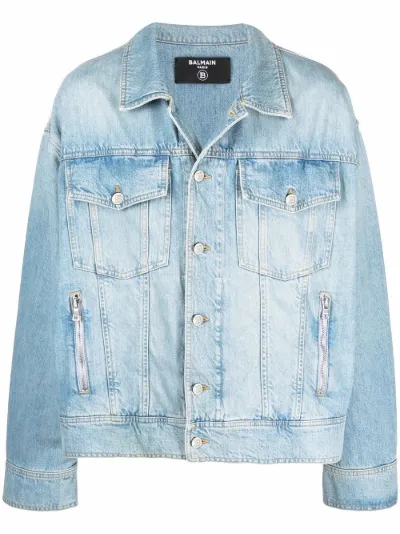 Sale Balmain button-up denim jacket 